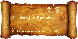 Kirchmajer Benedek névjegykártya