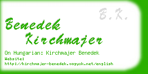 benedek kirchmajer business card